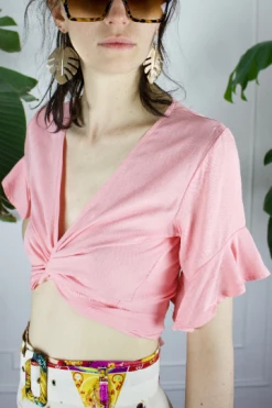 Feng Sway TOPS Perfect Wrap Top In Soft Coral