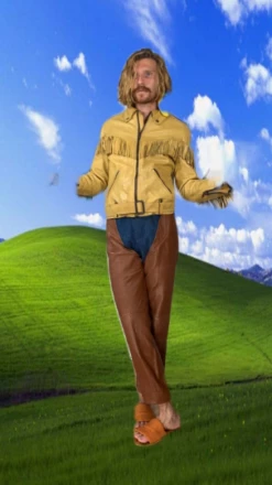 Vintage Howdy Cowboy Leather Chap Jeans