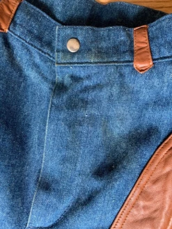 Vintage Howdy Cowboy Leather Chap Jeans