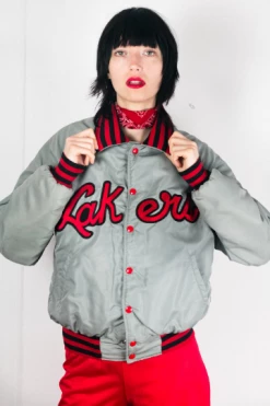 FENG SWAY TOPS Lakers Quilted Bomber