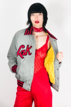 FENG SWAY TOPS Lakers Quilted Bomber