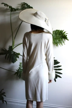 Vintage Carmen Valvo Fur Trim Dress