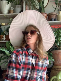 Feng Sway Exclusive White Iridescent Shimmer Sun Hat