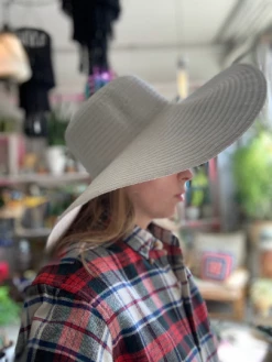 Feng Sway Exclusive White Iridescent Shimmer Sun Hat