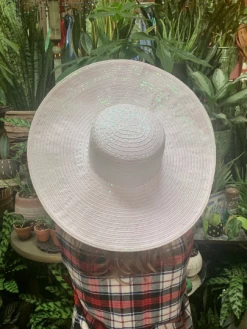 Feng Sway Exclusive White Iridescent Shimmer Sun Hat