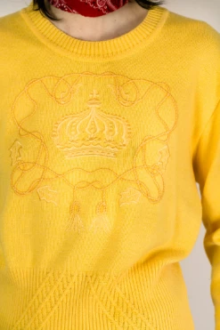 Vintage Mondi Yellow Embroidered Sweater TOPS