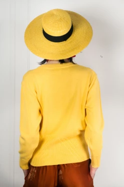 Vintage Mondi Yellow Embroidered Sweater TOPS