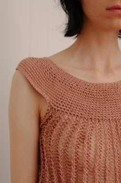 Vintage Mexican Mauve Crochet Skirt Set