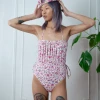 Vintage 60s Floral Angel One Piece Swimsuit