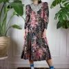 Feng Sway 1980s Floral Lace Prairie Mutton Sleeve Dress DRESSES