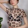Feng Sway Exclusive TOPS Leopard Mesh Top