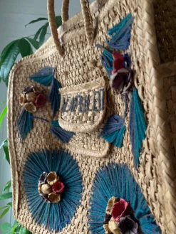 Vintage BAGS + WALLETS 60s World Traveler Woven Acapulco Market Bag