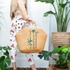 Vintage BAGS + WALLETS Large Bamboo Tree Straw Tote