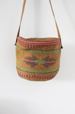 Vintage Woven Pastel Naturalist Bag