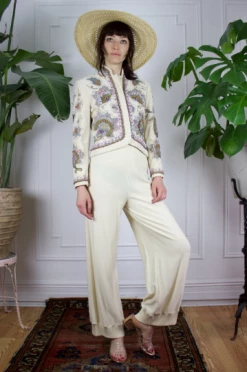 Vintage OUTERWEAR Velvet Beaded Bolero Jacket