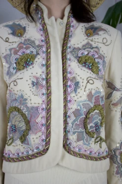 Vintage OUTERWEAR Velvet Beaded Bolero Jacket