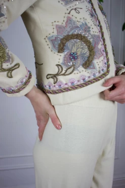 Vintage OUTERWEAR Velvet Beaded Bolero Jacket