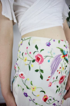 Vintage Silk Fringe Embroidered Skirt 19 Vintage Silk Fringe Embroidered Skirt