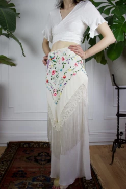 Vintage Silk Fringe Embroidered Skirt 18 Vintage Silk Fringe Embroidered Skirt