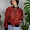 Feng Sway OUTERWEAR Crazy Plaid CHIA Suede Bomber