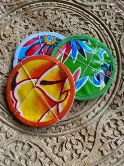 Feng Sway Exclusive Floral Oil Cloth Coaster Set ALL HOME DECOR + ODDITIES