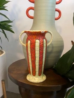 Vintage Striped Crackle Vase BUD VASES