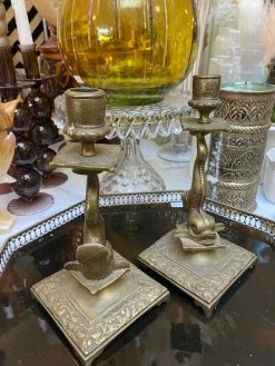 Vintage ALL RITUAL Brass Koi Candle Holder