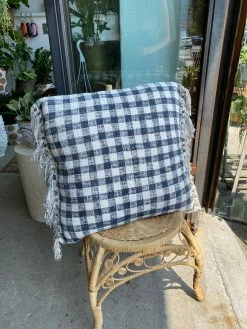 Feng Sway Exclusive Gingham Cotton Slub Floor Pillow