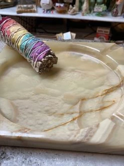 Vintage Marble Ashtray Lemon Calcite