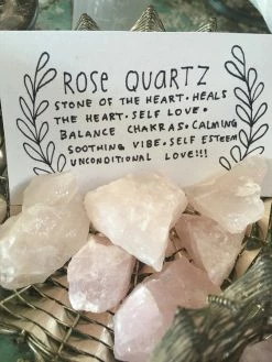 Feng Sway Raw Rose Quartz Crystal