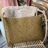 Feng Sway Exclusive ALL HOME DECOR + ODDITIES Brown Burlap Mustard Lumbar Pillow