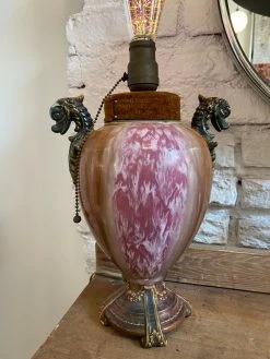 Vintage Marbled Serpent Regal Lamp