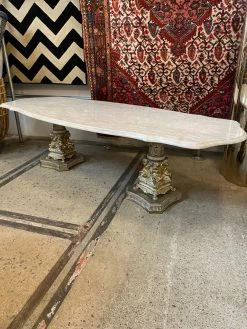 Vintage ALL HOME DECOR + ODDITIES Cherub Footed Marble Coffee Table
