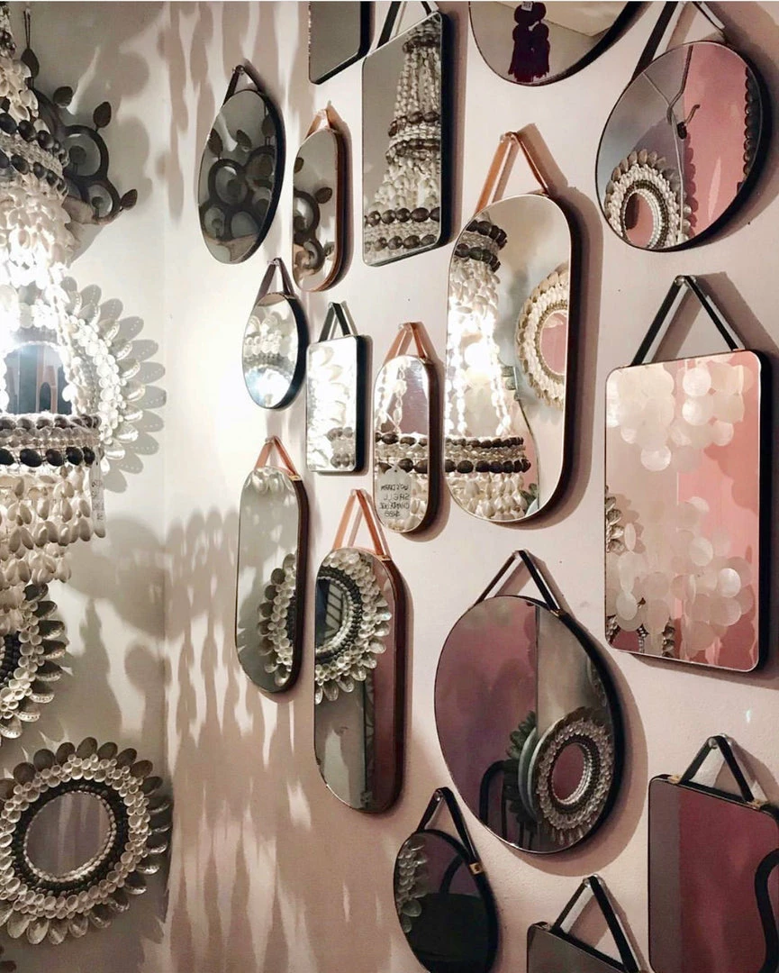 Feng Sway ALL HOME DECOR + ODDITIES Petite Velvet Hanging Mirrors 3 Feng Sway ALL HOME DECOR + ODDITIES Petite Velvet Hanging Mirrors