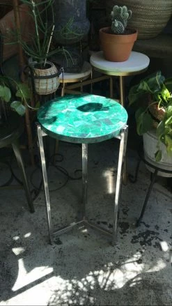 FENG SWAY Sales 34 ALL HOME DECOR + ODDITIES Vintage Malachite Top End Table