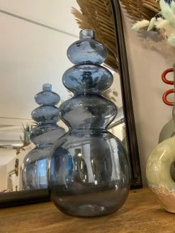 Feng Sway Exclusive Dusty Skies Clear Ribbed Vase