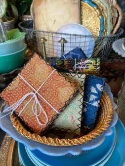 Feng Sway Exclusive Vintage Kantha Coaster Set ALL HOME DECOR + ODDITIES
