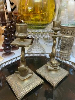 Vintage ALL RITUAL Brass Koi Candle Holder