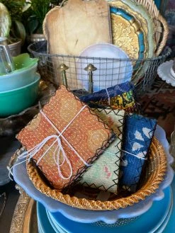 Feng Sway Exclusive Vintage Kantha Coaster Set ALL HOME DECOR + ODDITIES