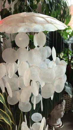 Feng Sway ALL GARDEN 1970s Capiz Shell Chandelier