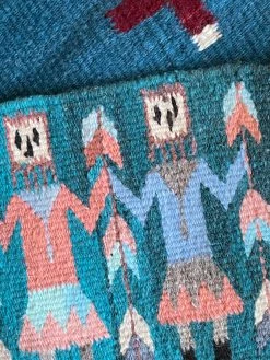 ALL HOME DECOR + ODDITIES Vintage Woven Wool Figural Table Rugs