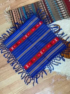 Vintage Frank’s Moms Cobalt Fringe Table Tapestry