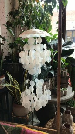 Feng Sway ALL GARDEN 1970s Capiz Shell Chandelier