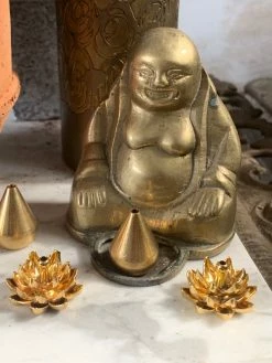 Vintage ALL RITUAL Brass Lotus Incense Holder