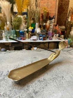 Vintage Brass Snake Charmer Incense Holder