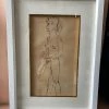 Vintage André Derain Impressionist Nude Framed Line Drawing