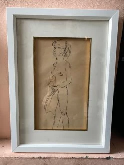 Vintage André Derain Impressionist Nude Framed Line Drawing