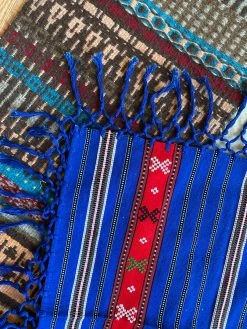 Vintage Frank’s Moms Cobalt Fringe Table Tapestry