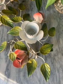 FENG SWAY CANDLES Antique Italian Rose Candle Stick Set