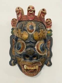 Vintage ALL HOME DECOR + ODDITIES Tibetan Dharmapala Antique Mask
